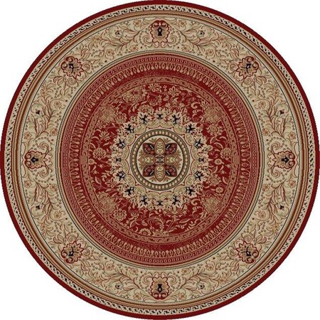 Perfectpillows Ankara Chateau - Red - 5 ft. 3 in. Round PE3369458